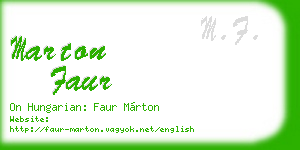 marton faur business card